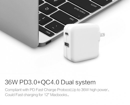 36W Quick Charger - BSMI Type C PD3.0/QC3.0+Type A QC3.0 3