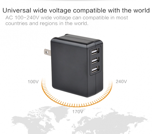 TC-E480T 24W three USB ports charger 2